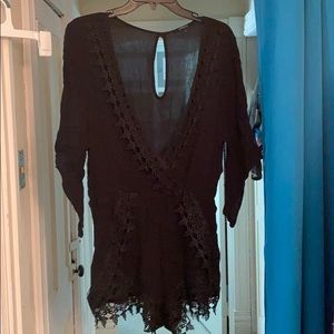 Romper with lace design